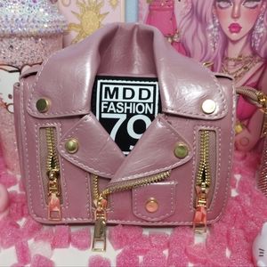 Jacket Shaped Glossy Metal Chain Bag